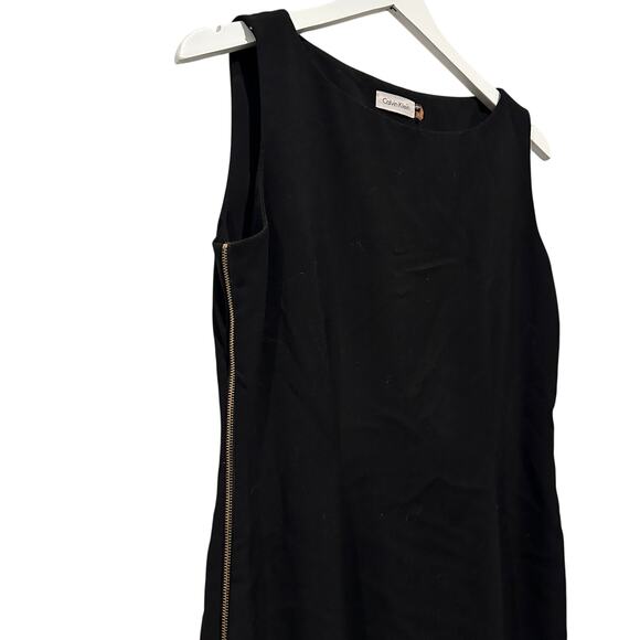 Calvin Klein Size 8 LBD Sleeveless Side Zip Mini Sheath Dress Black Career Work - Picture 3 of 11